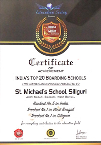 RANK NO.1 Education Today (All India) Academic Excellence, Leadership Management Quality, Holistic Development, Sports Education, Co-Curricular Education & Value for Money (2018,2019)